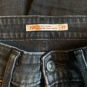 Levis 3 PAIRS - 721 size 27 waist black jeans